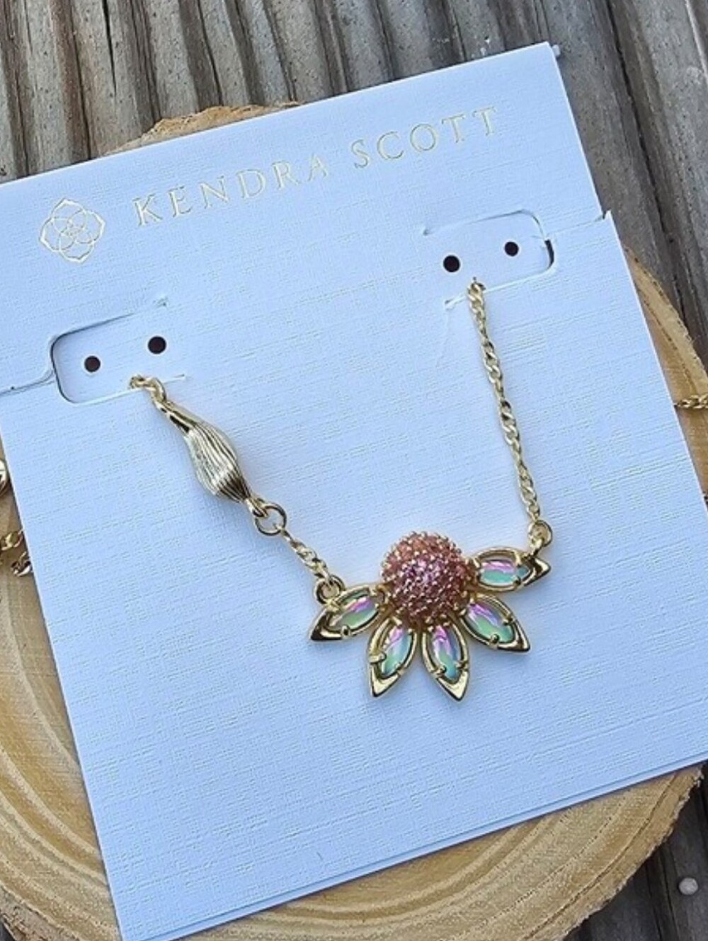Kendra Scott Anya Pink Flower Necklacr